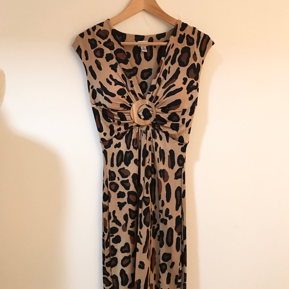 CACHE Animal Print Stretchy Sleeveless VNeck Dress - Picture 3 of 9